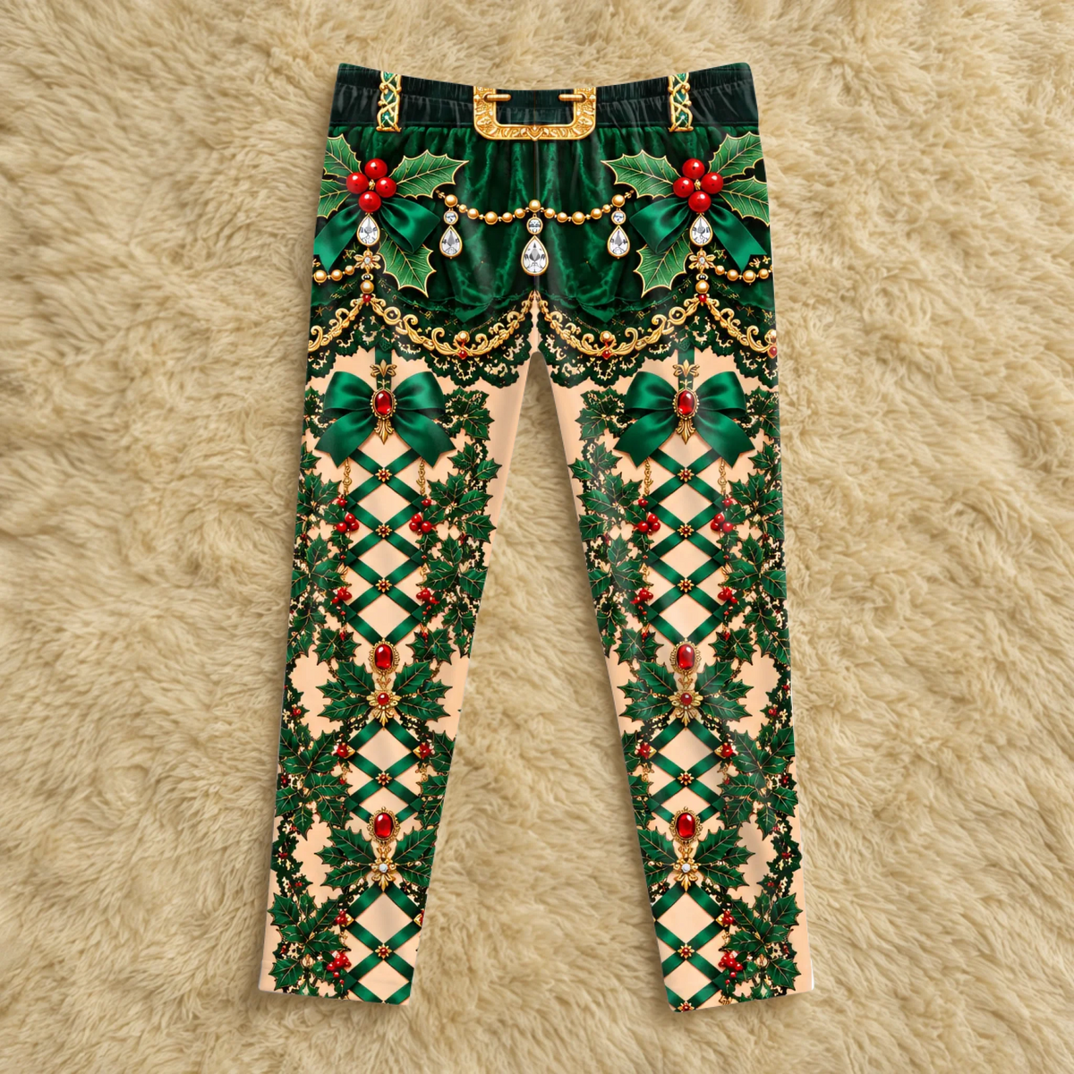 Funny holiday pajama pants – personalization preview