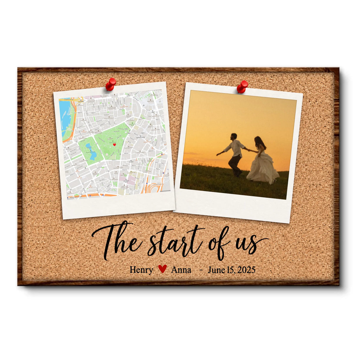 Personalized Polaroid Map and Photo Poster – personalization preview 3