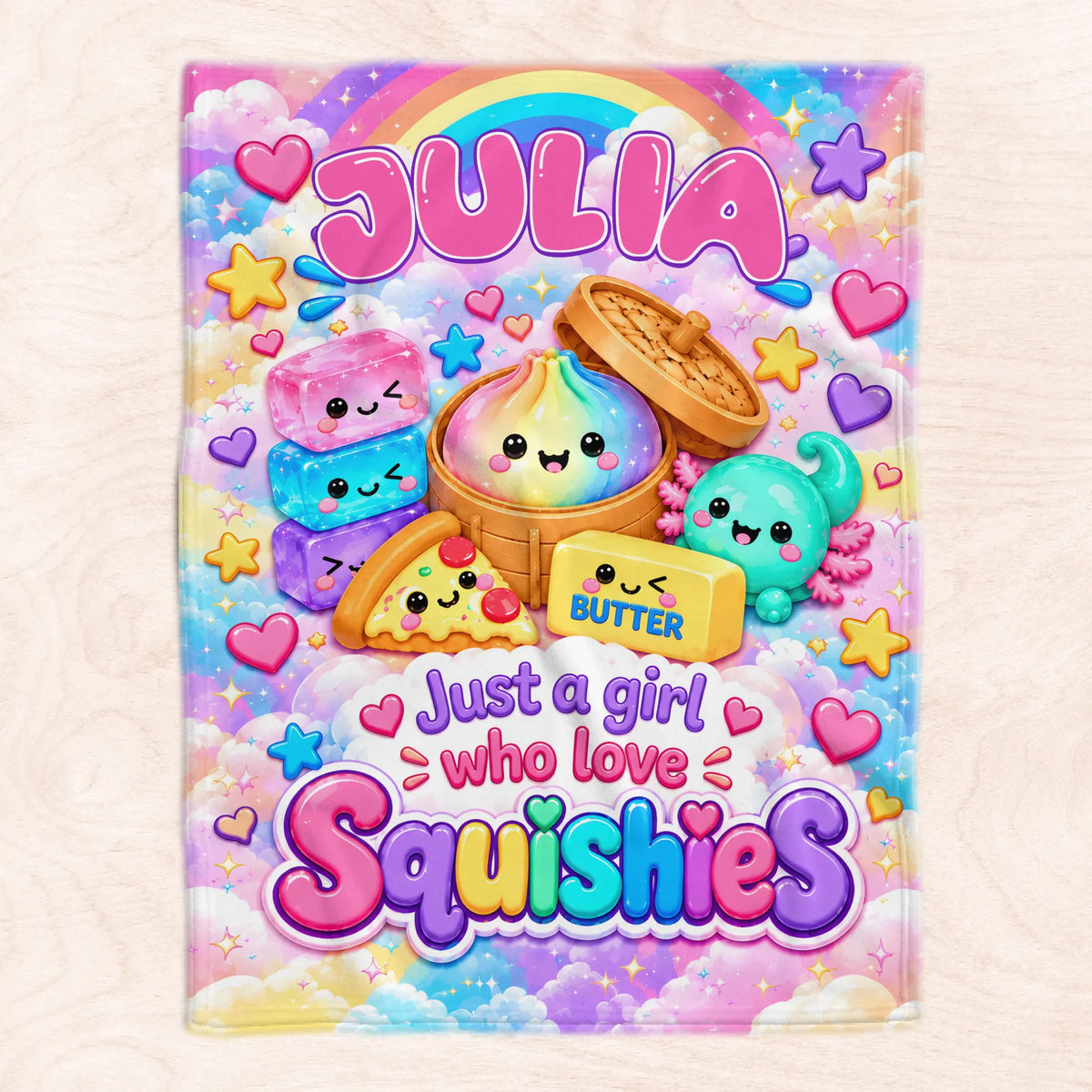 Personalized squishy blanket custom name – personalization preview
