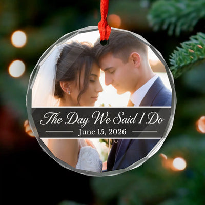 Personalized glass ornament custom photo – personalization preview