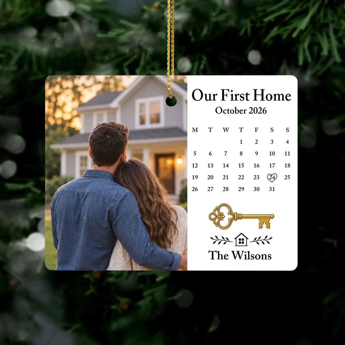 Personalized Rectangular Ceramic Ornament – personalization preview
