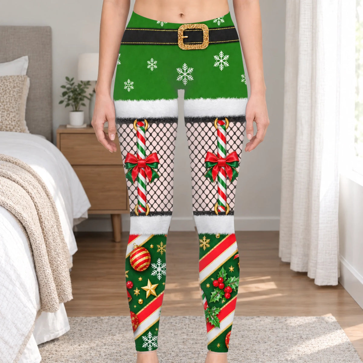 Personalized Christmas character leggings – personalization preview