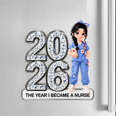 Personalized Acrylic Fridge Magnet Nurse – personalization preview