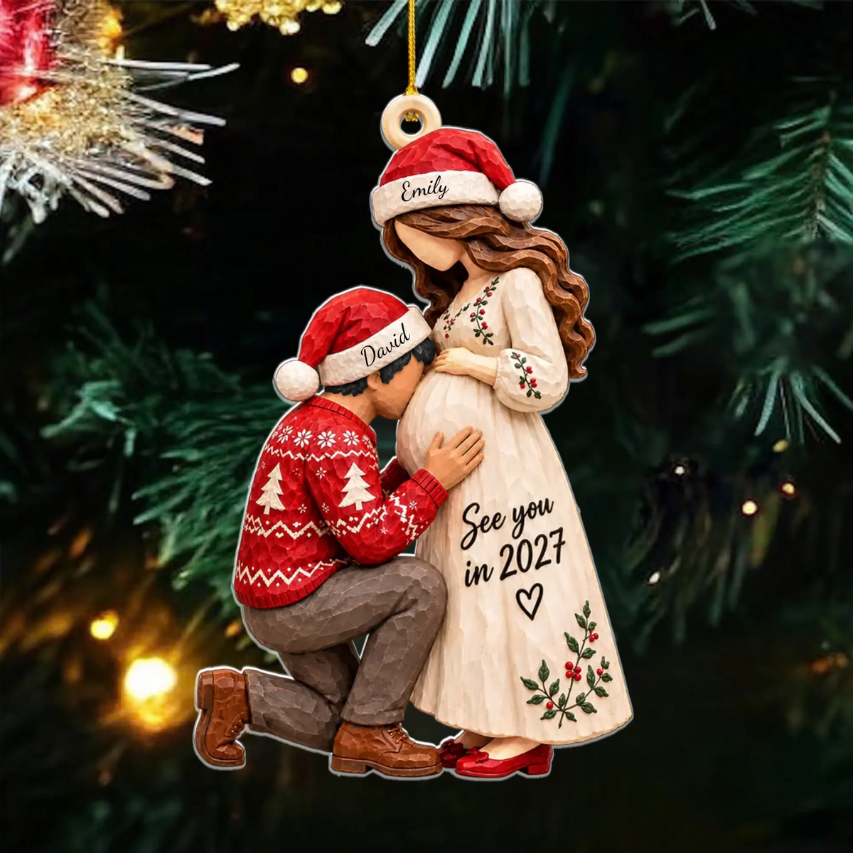 Personalized Acrylic Christmas Ornament – personalization preview