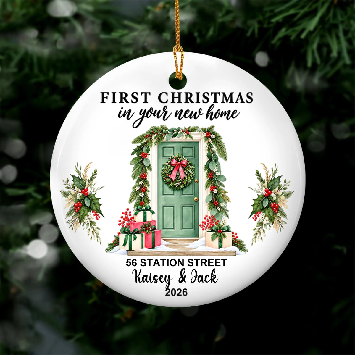 Personalized Christmas Ornament Custom Couple Name – personalization preview