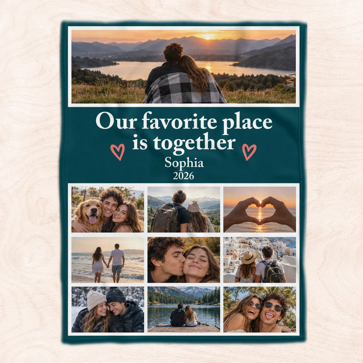 Personalized photo blanket – personalization preview