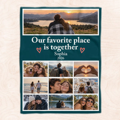 Personalized photo blanket – personalization preview