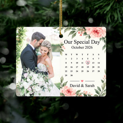 Personalized rectangular ceramic ornament – personalization preview