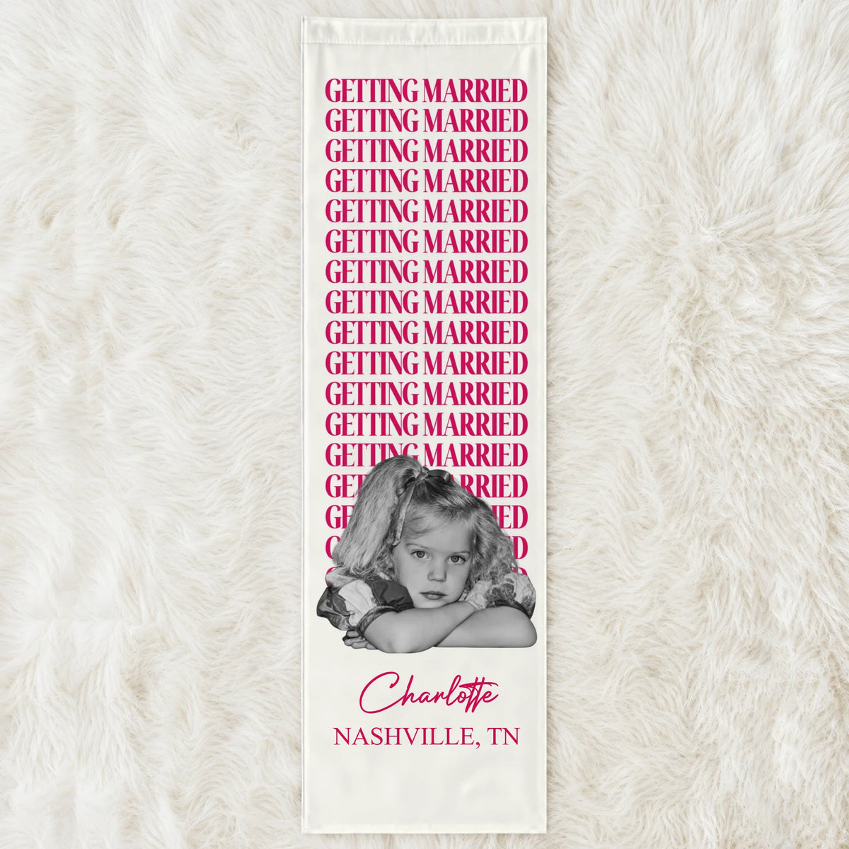 Personalized bachelorette party backdrop banner – personalization preview