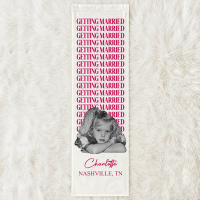 Personalized bachelorette party backdrop banner – personalization preview