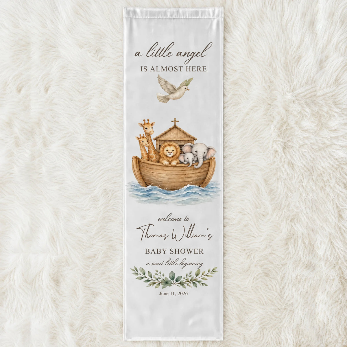 Personalized Baby Shower Backdrop – personalization preview