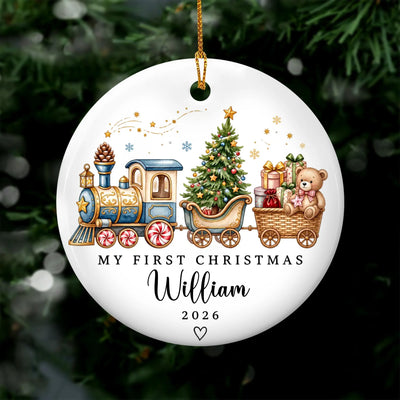 Personalized Custom First Christmas Ceramic Ornament – personalization preview