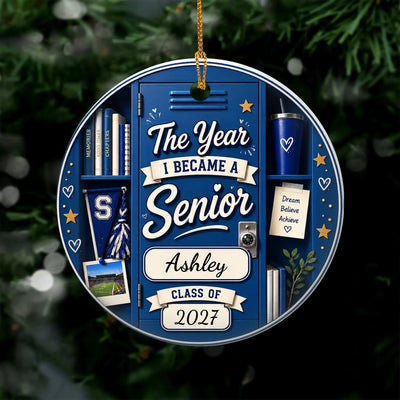 Personalized ceramic senior class ornament – personalization preview