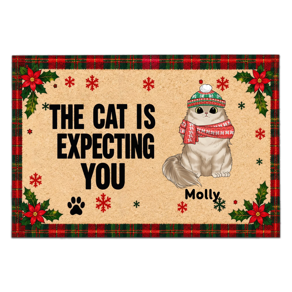 Personalized cat doormat – personalization preview