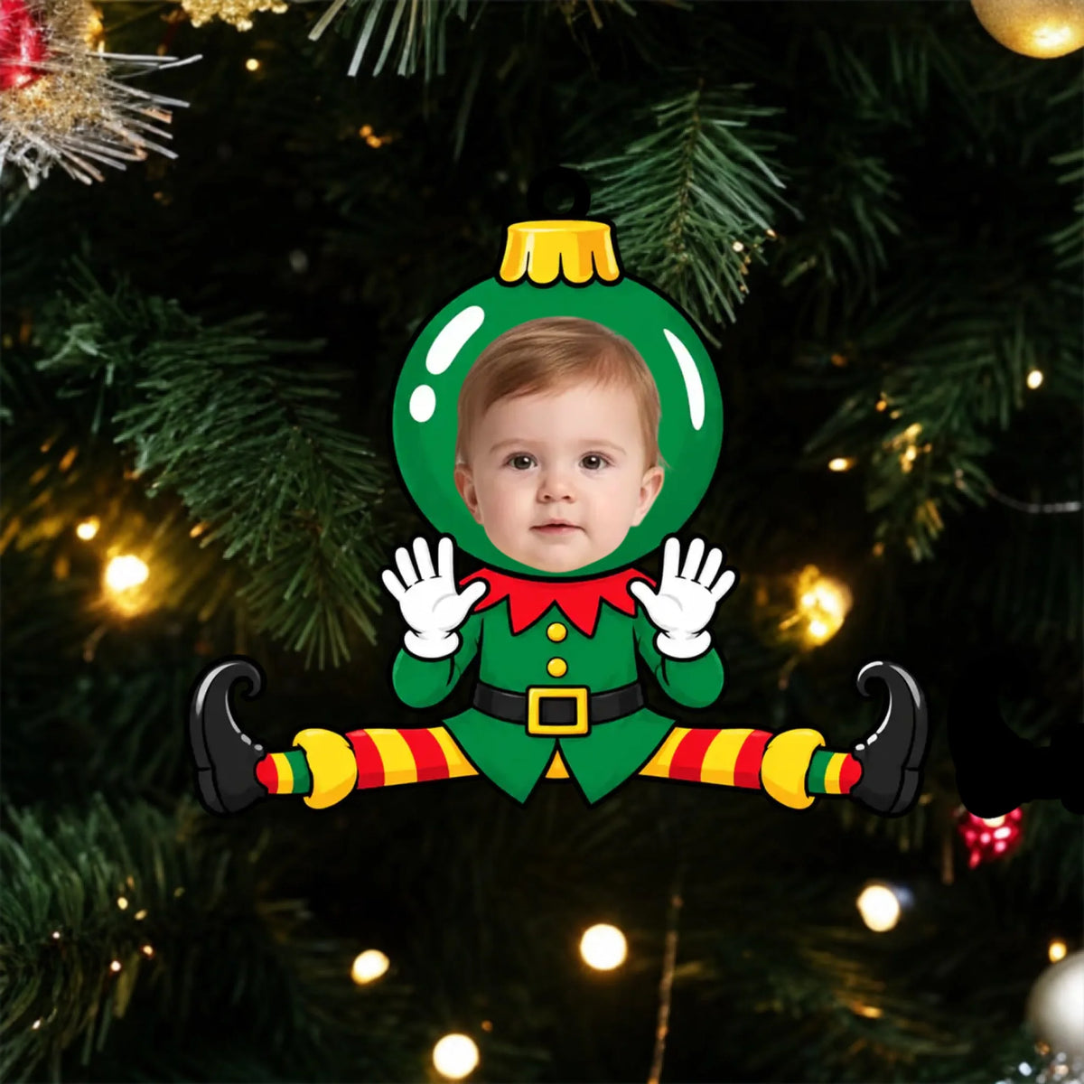 Personalized Acrylic Christmas Photo Ornament – personalization preview