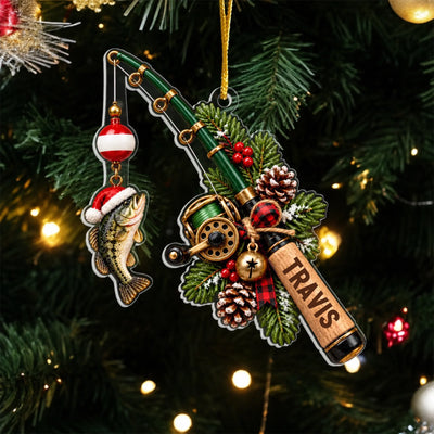 Personalized Acrylic Fishing Ornament – personalization preview