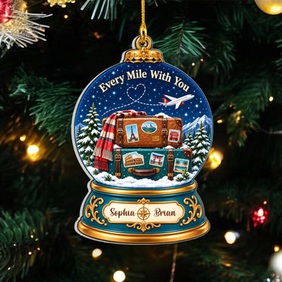 Personalized acrylic snow globe ornament – personalization preview