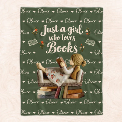 Personalized Custom Name Book Lover Blanket – personalization preview