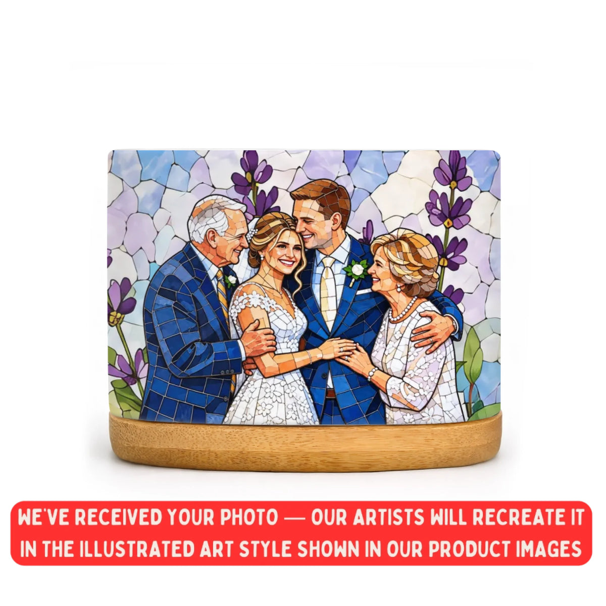 Personalized plant pot couple photo – personalization preview