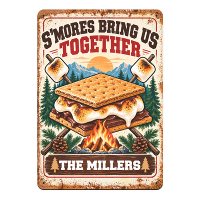 Personalized metal sign S'mores Bring Us Together – personalization preview