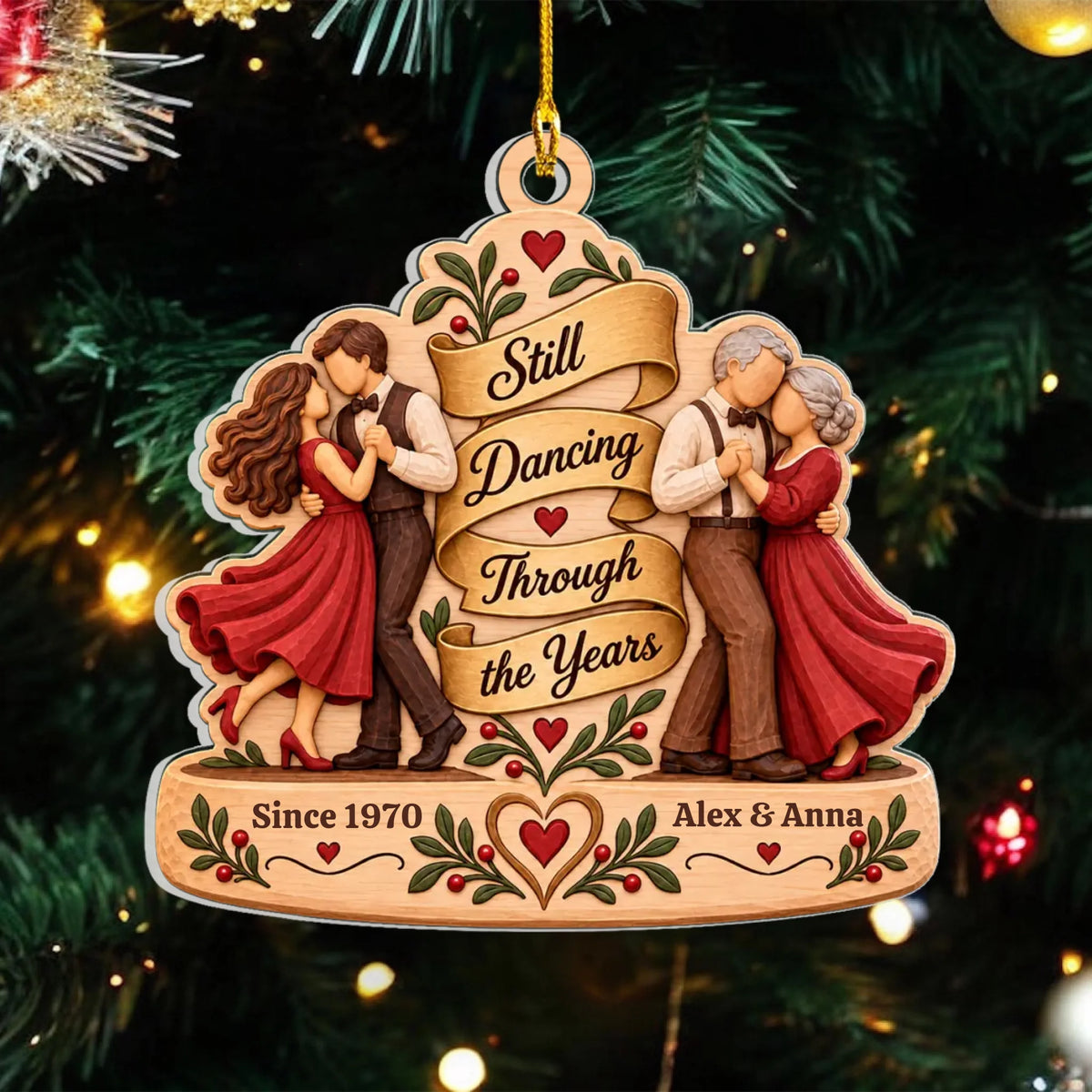 Still Dancing Through the Years Personalized Acrylic Ornament, Custom Couple Anniversary Christmas Gift