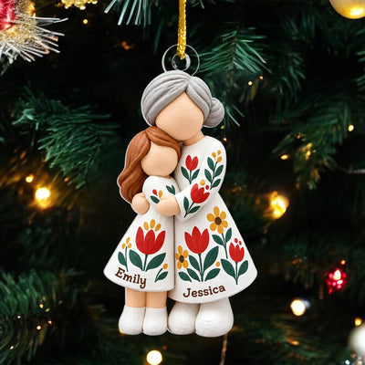 Personalized Grandmother Granddaughter Figurine Ornament – personalization preview