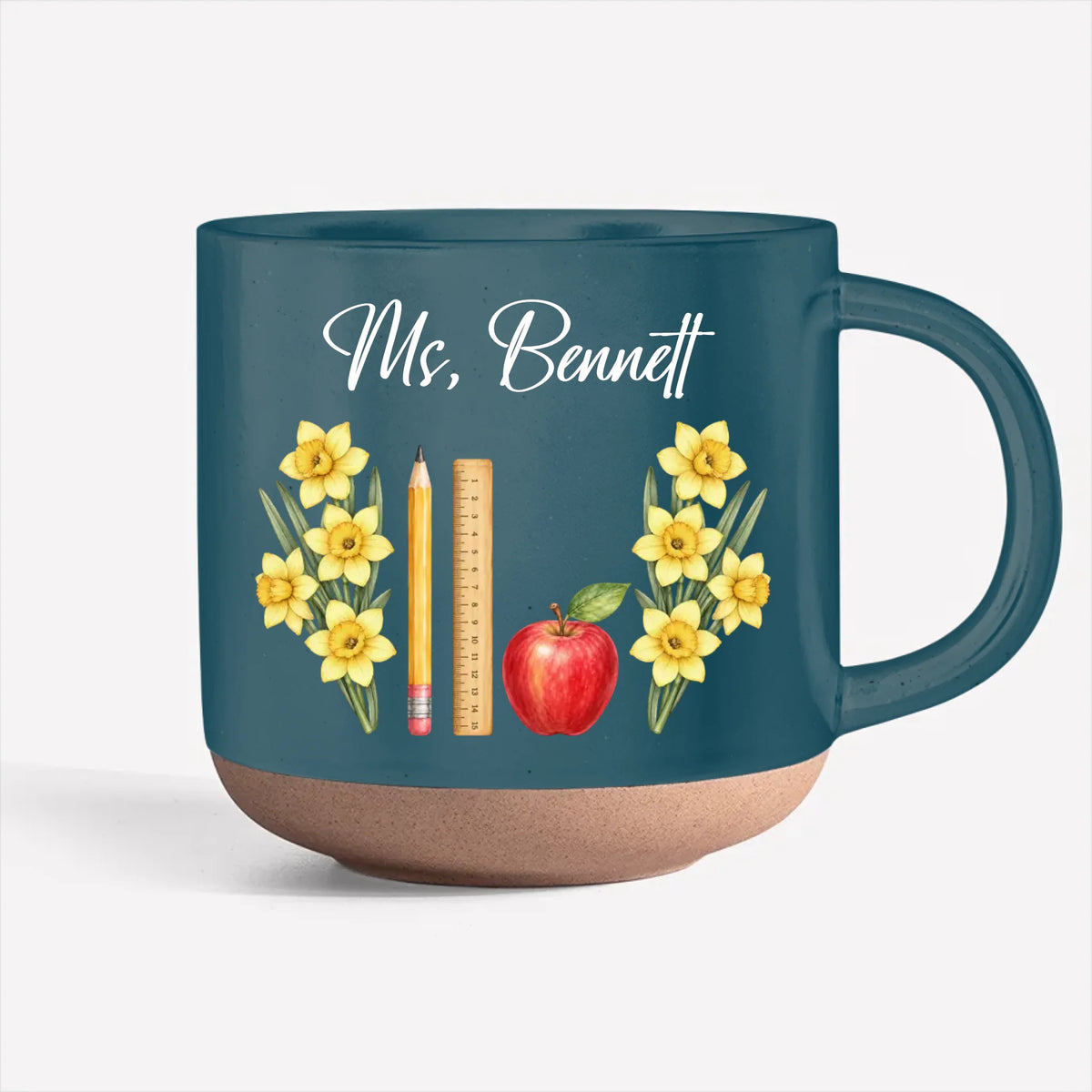 Personalized pottery mug custom teacher name – personalization preview