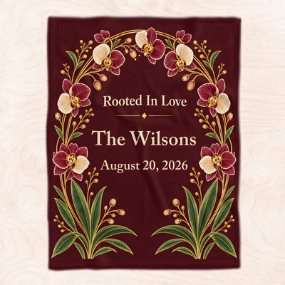 Personalized orchid arch blanket – personalization preview