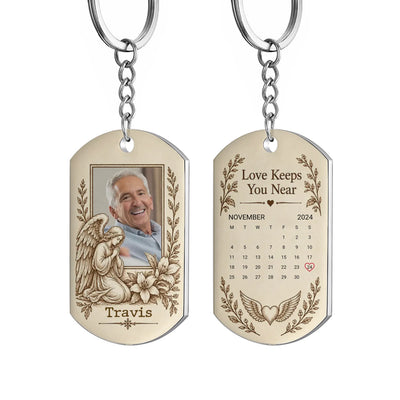 Personalized Stainless Steel Memorial Keychain – personalization preview