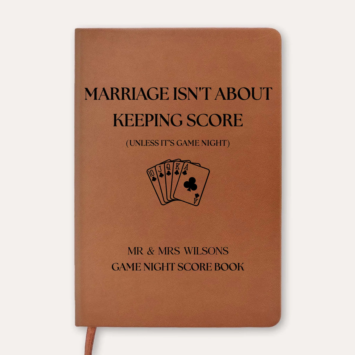 Personalized leather journal score book – personalization preview