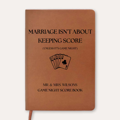 Personalized leather journal score book – personalization preview