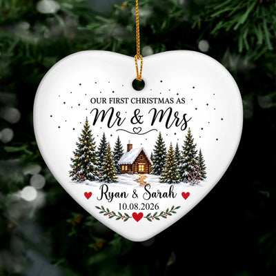 Personalized Ceramic Ornament Engaged Couple Gift – personalization preview 2