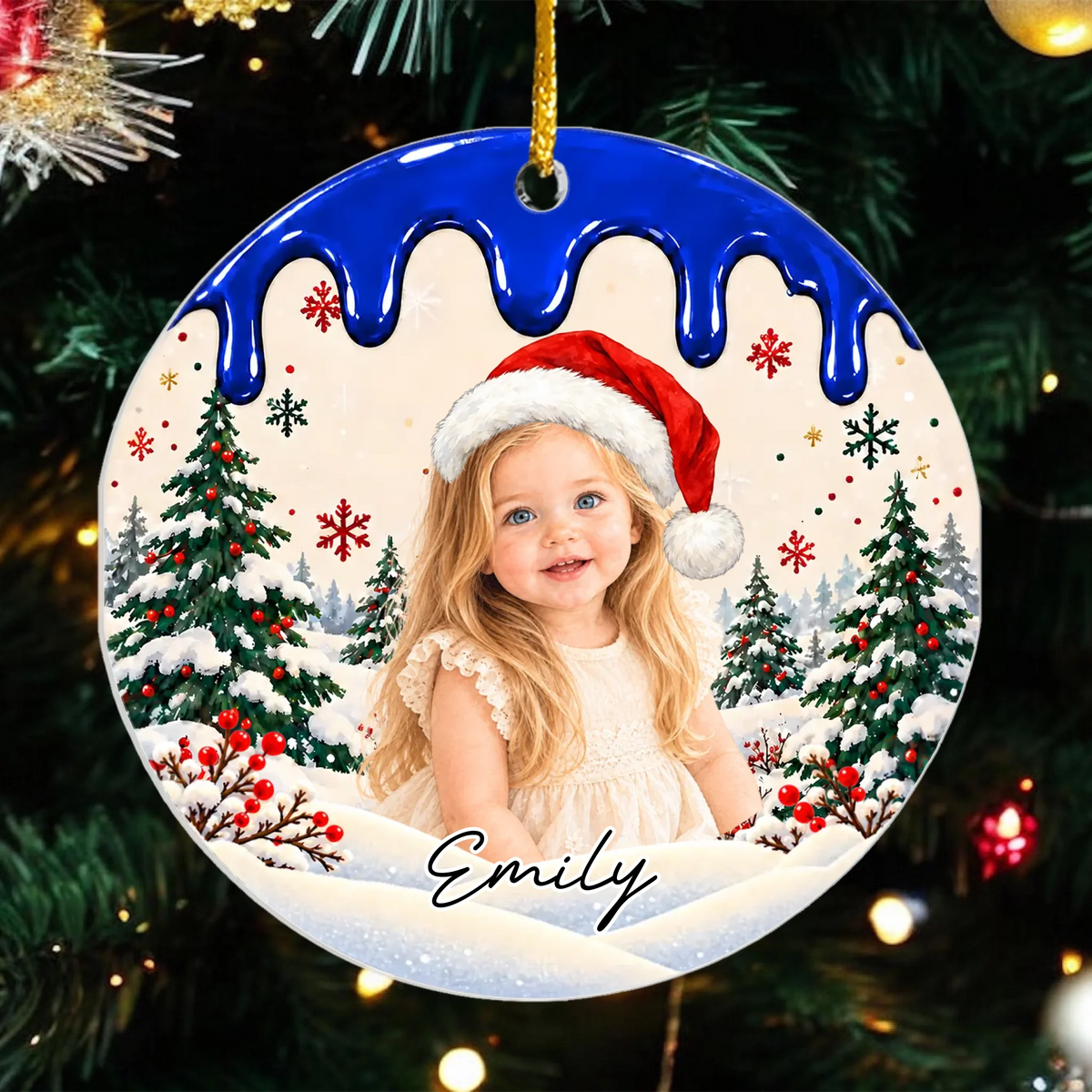 Personalized acrylic ornament custom photo – personalization preview