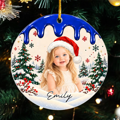 Personalized acrylic ornament custom photo – personalization preview
