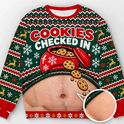 Custom Cookies Checked In Christmas Sweater – personalization preview