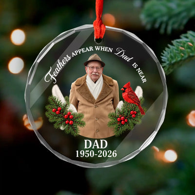 Personalized glass ornament custom photo – personalization preview