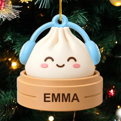 Personalized acrylic dumpling ornament – personalization preview