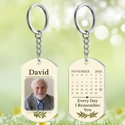 Personalized stainless steel memorial keychain – personalization preview
