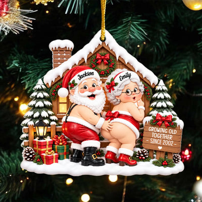 Personalized Acrylic Ornament Santa Couple – personalization preview
