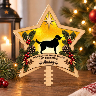 Personalized Brightest Star Christmas Tree Topper – personalization preview