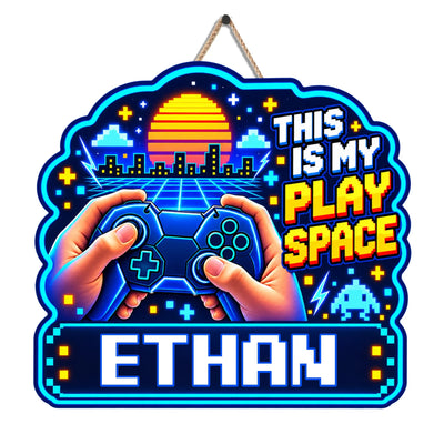 Personalized wooden sign gamer controller – personalization preview