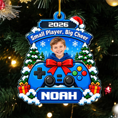 Personalized acrylic gamer ornament – personalization preview
