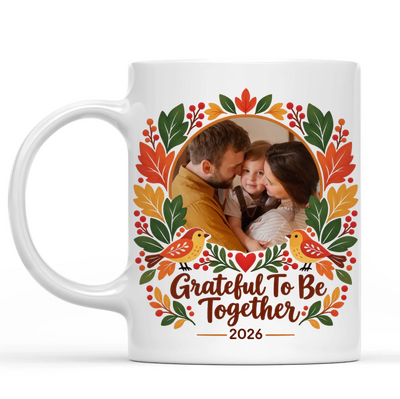 Thankful Together Personalized Photo Mug – personalization preview