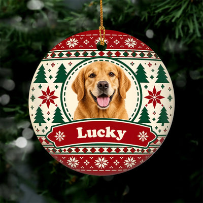 Personalized ceramic ornament custom photo name – personalization preview