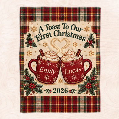Personalized First Christmas Blanket – personalization preview
