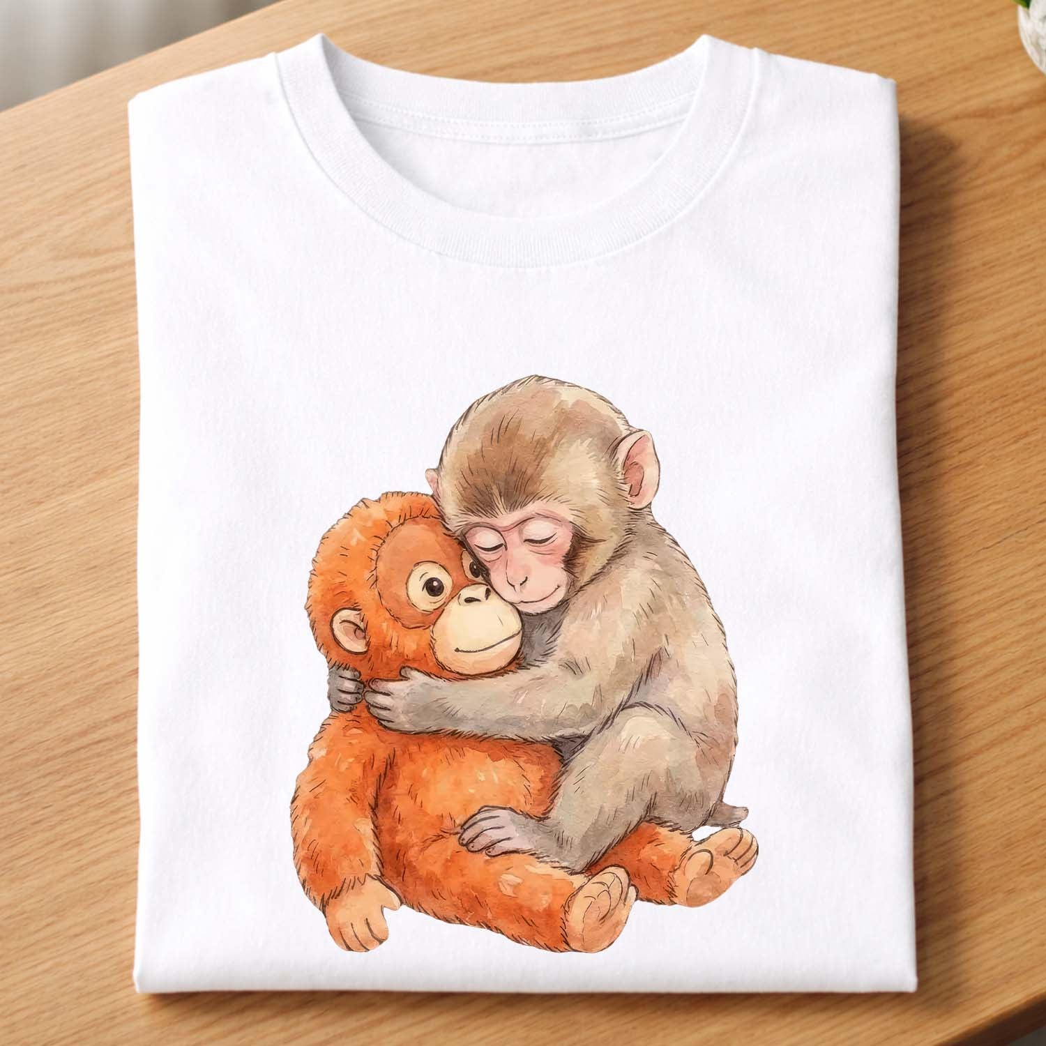 Monkey Punch Shirt, Monkey Punch Graphic Tee, Baby Monkey Plush Top, Mothers Day Tee, Animal Lover Mother Gift Cute Cozy Mom