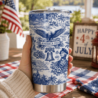 America 250 Tumbler 1776–2026, Vintage Patriotic Gift, 250 Years Of America Celebration