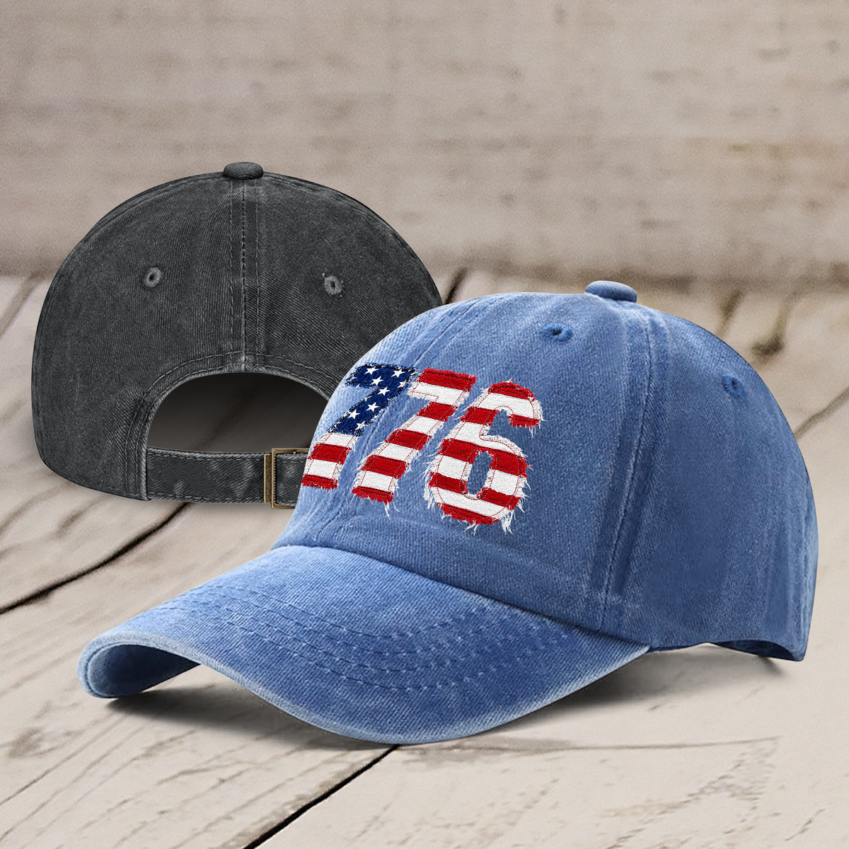 America 250th Anniversary Flag Logo Vintage Washed Denim Cap , Independence Baseball Cap, USA 250 Years Gift (Copy)