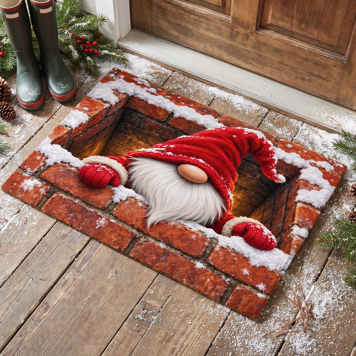 Gnome For The Holidays Doormat, Funny Family Christmas Doormat, Gift for Family Christmas