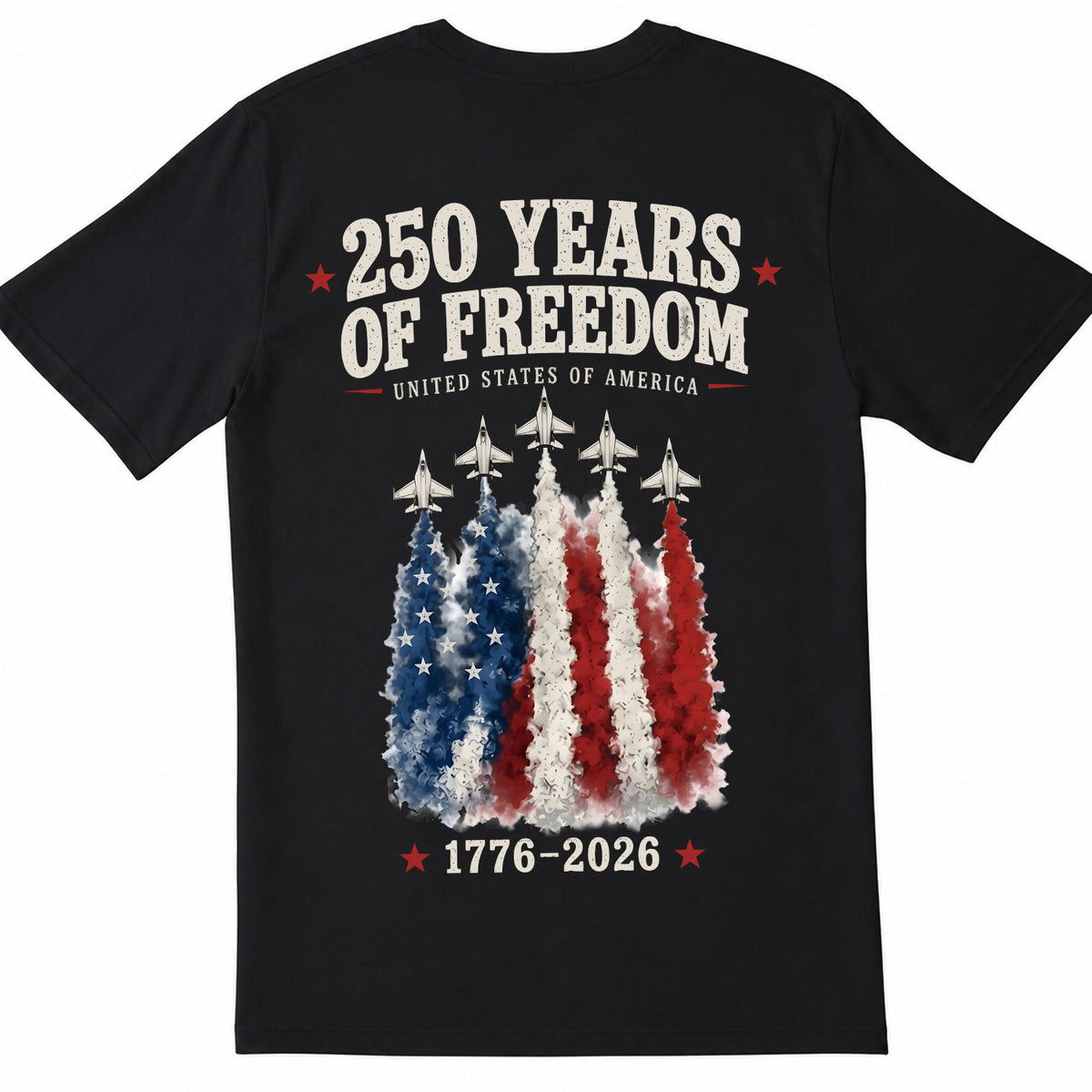250 Years of Freedom T-Shirt, America 250 Shirt, Patriotic Fighter Jet Tee, 4th of July Gift